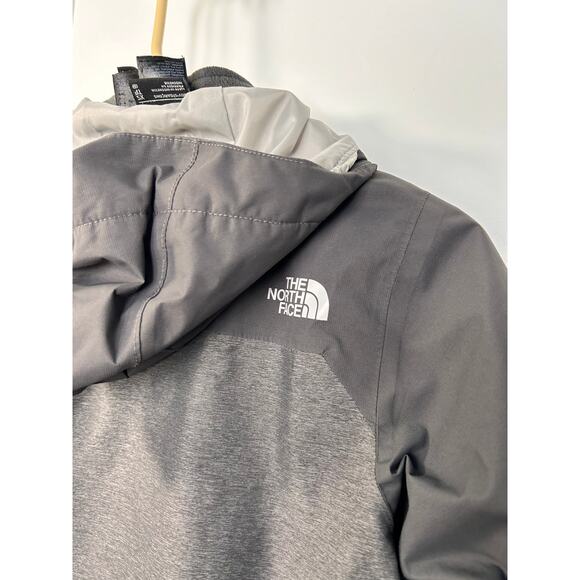 The North Face Boys Hooded Dryvent Two Tone Parka Rain Jacket Black Gray Size XS - Picture 7 of 12